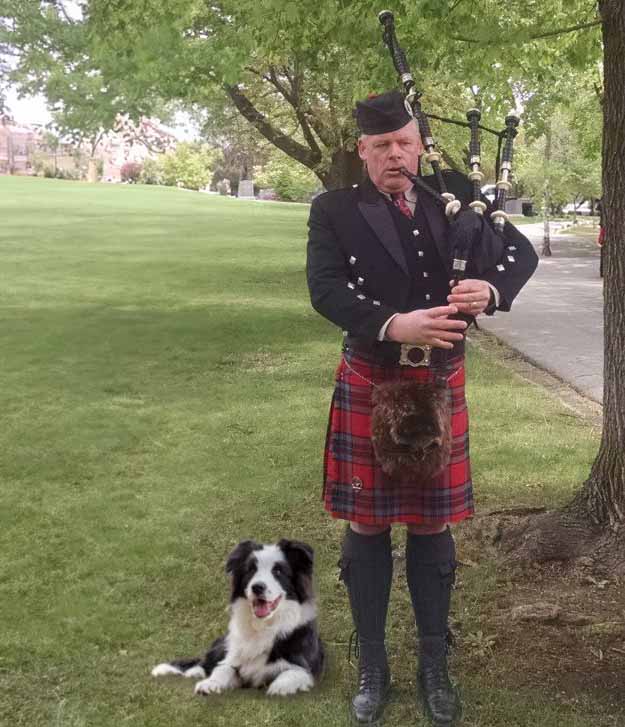 Photo edited image of man and dog