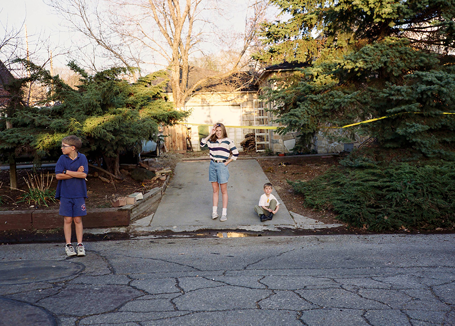 restored image of street with kids